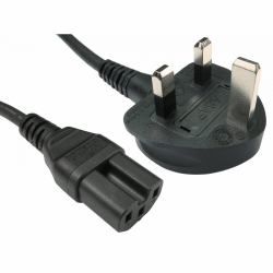 Cables Direct RB-252WH power cable Black 2 m BS 1363 C15 coupler (CDL 2m UK Plug to C15 Mains Lead B)