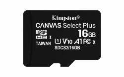 Kingston Technology Canvas Select Plus 16 GB MicroSDHC UHS-I Class 10 (KINGSTON 16GB MICRO SD CARD)