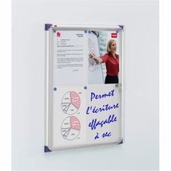 Nobo Extra Flat Magnetic Lockable Noticeboard 4XA4 (Nobo 1900846 Internal Flat Glazed Case 4 x A4 Magnetic)
