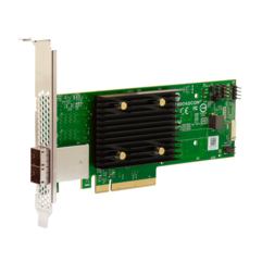 Broadcom HBA 9500-8e interface cards/adapter Internal SAS (Broadcom HBA 9500-8e Tri-Mode - Storage controller - 8 Channel - SATA 6Gb/s / SAS 12Gb/s / PCIe 4.0 [NVMe] - PCIe 4.0 x8)