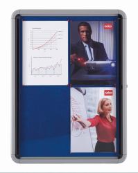 Nobo Internal Glazed Case Fabric 6xA4 (Nobo 1902555 Premium Plus Internal Glazed Case Blue Felt 6 x A4)