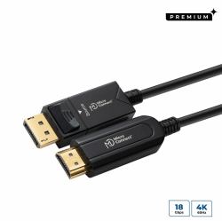 Microconnect DP-HDMI-2000V1.4OP video cable adapter 20 m DisplayPort HDMI Type A [Standard] Black (Premium Optic DP - HDMI Cable - 20m cable, DP 1.4 - HDMI 2.0 - Support 4K 60Hz, 18Gbps, YUV4:4:4, ...