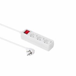 Microconnect GRU003W-SWITCH power extension 1.5 m 3 AC outlet[s] Indoor White (3-way Schuko Socket 1,5M White - With ON/OFF Switch, - with child protection - Warranty: 300M)