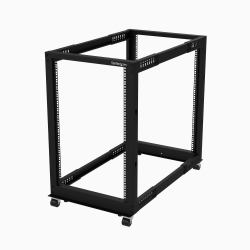 StarTech.com 4-Post 18U Mobile Open Frame Server Rack, Four Post 19" Network Rack with Wheels, Rolling Rack with Adjustable Depth for Computer/AV/Data/IT Equipment - Casters, Leveling Feet or Floor...
