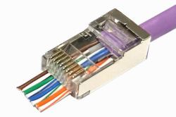 Microconnect KON506-50EZ wire connector RJ45 Silver (Modular EZ Plug RJ45 8P8C - CAT6 50pcs. FTP Shielded - 50pcs in one bag Insert wires right through the connector - Warranty: 300M)
