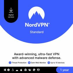 NordVPN Standard 1 year[s] (NORDVPN NordVPN - Abo-Lizenz [1 Jahr] - ESD-Download)
