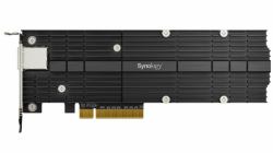 Synology E10M20-T1 interface cards/adapter Internal PCIe (Synology E10M20-T1 PCIe card combining 10GbE and M.2 SSD caching capabilities; 1 x 10GbE RJ45 port; Dual M.2 NVMe 22110 / 2280 slots; 5 yea...