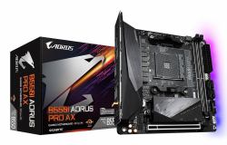 GIGABYTE B550I AORUS PRO AX Motherboard - AMD Ryzen 5000 CPUs, 8 Phases VRM, up to 5300MHz DDR4, 1xPCIe 4.0 + 1xPCIe 3.0 M.2, Wi-Fi 6E, 2.5GbE LAN, USB 3.2 Gen 2 (AORUS AM4 B550I AORUS PRO AX M-ITX)