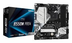Asrock B550M Pro4 AMD B550 Socket AM4 micro ATX (ASRock B550M Pro4 AMD AM4 Socket Motherboard, Micro-ATX, 4x DDR4 Slots, 2x M.2 Sockets, GbE LAN, 1x D-Sub / 1x DisplayPort / 1x HDMI Port)