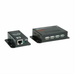 ROLINE 12.04.1101 signal converter Black (USB2.0 TP-EXTNDR. POC 4PORT 50M - 50M)