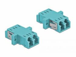 DeLOCK Optical Fiber Coupler LC Duplex female to LC Duplex female Multi-mode 2 pieces light blue (Delock netvÃ¦rkskobling - lyseblÃ¥)