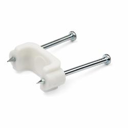 StarTech.com 100 Pack Cable Clips with Nails - Two Steel Nails - Reusable Nail-in Clamps - Brick/Drywall Cable Fasteners - Ethernet Cord/AV/Coax Cable - Mounting Cable Tacks - White - TAA (100 Cabl...