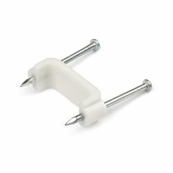 StarTech.com 100 Pack Cable Clips with Nails - Two Steel Nails - Reusable Nail-in Clamps - Brick/Drywall Cable Fasteners - Ethernet Cord/AV/Coax Cable - Mounting Cable Tacks - White - TAA (100 PACK...