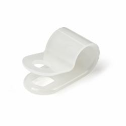 StarTech.com 100 Pack Screw Mount Cable Clamps - Medium 6.35mm Bundle Cable Fastener/Holder - R-Type Single Reusable Nylon Clip - Screw Down Ethernet Cord Management Clamp - UL/94V-2 Rated TAA (100...