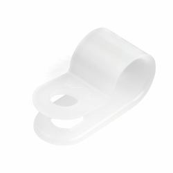StarTech.com 100 Pack Screw Mount Cable Clamps - Large 7.9mm Bundle Cable Fastener/Holder - R-Type Single Reusable Nylon Clip - Screw Down Ethernet Cord Management Clamp - UL/94V-2 Rated TAA (100 P...