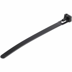 StarTech.com 5"[12cm] Reusable Cable Ties - 1/4"[7mm] wide, 1-1/8"[30mm] Bundle Dia. 50lb[22kg] Tensile Strength, Releasable Nylon Ties, Indoor/Outdoor, 94V-2/UL Listed, 100 Pack - Black (100 PACK ...