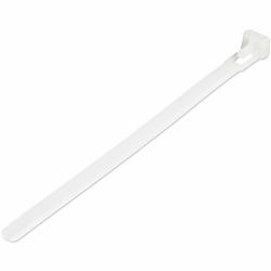 StarTech.com 6"[15cm] Reusable Cable Ties - 1/4"[7mm] wide, 1-3/8"[35mm] Bundle Dia. 50lb[22kg] Tensile Strength, Releasable Nylon Ties, Indoor/Outdoor, 94V-2/UL Listed, 100 Pack - White - TAA (100...