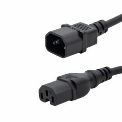 connektgear 3m Mains Extension Hot Rated Power Cable - C14 Plug to C15 Socket (3M HOT RATED C14 TO C15 - .)