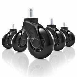 Sharkoon SW10 Black PU plastic Castor wheels (Sharkoon SW10 - styrehjul - sort [pakk)