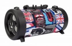 Manhattan London Bluetooth Speaker, Decent Sound Output [3W], 3 hour Playback time, FM Radio, Range 10m, microSD card reader [32GB], Aux 3.5mm connector, USB-A charging cable included, 1200mAH batt...