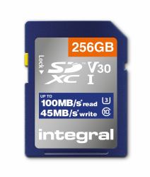 Integral 256GB SD MEMORY CARD SDXC UHS-1 U3 CL10 V30 UP TO R-100 MBS (256GB SD MEMORY CARD SDXC UHS-1 U3 CL10 V30 UP TO R-100 MBS INTEGRAL)