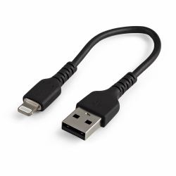 StarTech.com 6 inch [15cm] Durable Black USB-A to Lightning Cable - Heavy Duty Rugged Aramid Fiber USB Type A to Lightning Charger/Sync Power Cord - Apple MFi Certified iPad/iPhone 12 (StarTech.com...