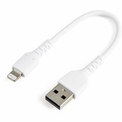 StarTech.com 6 inch [15cm] Durable White USB-A to Lightning Cable - Heavy Duty Rugged Aramid Fiber USB Type A to Lightning Charger/Sync Power Cord - Apple MFi Certified iPad/iPhone 12 (Startech 6 i...