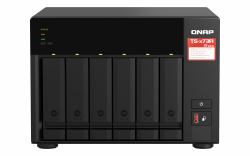 QNAP TS-673A NAS Tower Ryzen Embedded V1500B 8 GB DDR4 0 TB QNAP Turbo System Black (6-bay NAS AMD Ryzen V1000 series V1500B 4C/8T 2.2GHz 8GB DDR4 RAM [2 x SODIMM slots max. 64GB optional ECC RAM s...