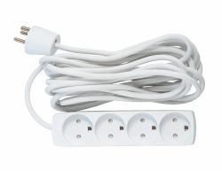 Microconnect GRU00450WDK power extension 5 m 4 AC outlet[s] Indoor White (4-way Danish Power Strip 5m - With Earth, without ON/OFF - Switch - Warranty: 300M)