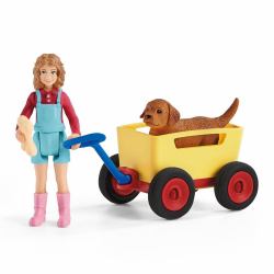 schleich FARM WORLD Puppy Wagon Ride (Sorgenfresser Lanky [mehr)