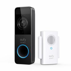 Eufy Security, Wi-Fi Video Doorbell Kit, White, 1080p-Grade Resolution, 120-day Battery, No Monthly Fees, Human Detection, 2-Way Audio, Free Wireless Chime, 16GB Micro-SD Card Included (Security, W...