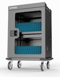 Manhattan iPad to 13", MacBook Air to 15" & Chromebook 15.6" 32-bay Charging Trolley/Cart via USB-C, Also other tablets/smartphones [with device to USB-C cable], Bays 404x27.6x283mm,Device charging...
