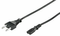 Microconnect PE030710 power cable Black 1 m Power plug type C C7 coupler (Power Cord CEE 7/16 - C7 1m - Black, 2.5A, 250V - H03VV-F2x0.75mm2 CU, Male-Female - Warranty: 300M)