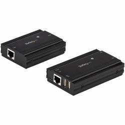 StarTech.com 4-Port USB 2.0 Extender Hub over Single CAT5e/CAT6 Ethernet Cable [RJ45] - 330ft [100m] - USB Extender Hub Adapter Kit - Metal Housing - Externally Powered - 480 Mbps (4-PORT USB 2.0 E...