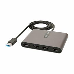 StarTech.com USB 3.0 to Quad HDMI Adapter, USB to 4x HDMI Monitor Converter for Windows [no support for macOS/ChromeOS/Linux] - TAA (USB TO HDMI ADAPTER EXTERNAL - MULTI MONITOR VIDEO CONVERTER)