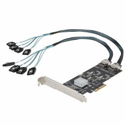 StarTech.com 8 Port SATA PCIe Card - PCI Express 6Gbps SATA Expansion Adapter Card with 4 Host Controllers - SATA PCIe Controller Card - PCI-e x4 Gen 2 to SATA III - SATA HDD/SSD (8 PORT SATA PCIE ...