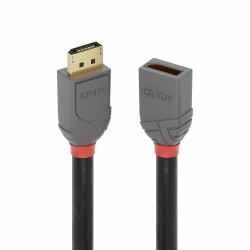 Lindy 3m DisplayPort 1.4 Extension Cable, Anthra Line (3m DisplayPort 1.4 Extension - Cable, Anthra Line - Warranty: 120M)