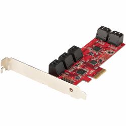 StarTech.com SATA PCIe Card - 10 Port PCIe SATA Expansion Card - 6Gbps - Low/Full Profile - Stacked SATA Connectors - ASM1062 Non-Raid - PCI Express to SATA Converter/Adapter (SATA PCIE CARD - 10 P...