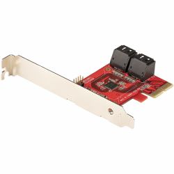 StarTech.com SATA PCIe Card - 4 Port PCIe SATA Expansion Card - 6Gbps - Low Profile Bracket - Stacked SATA Connectors - ASM1164 Non-Raid - PCI Express to SATA Converter (SATA PCIE CARD - 4 PORT [6G...