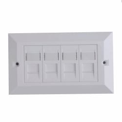 Lanview LVN126188UK-4 outlet box RJ-45 White (CAT6 Faceplate 4-port UK Type - 146*86mm CAT6 Faceplate - 4-port UK Type 146*86mm - Warranty: 60M)