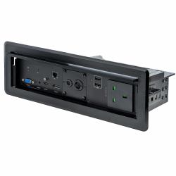 StarTech.com Conference Table Box for AV Connectivity & Power/Charging - 4K HDMI output with HDMI, DP, & VGA Inputs, GbE, Audio - Charging Station w/ 2x USB-A & 1x CE Certified UK Plug (CONFERENCE ...