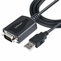 StarTech.com 3ft [1m] USB to Serial Cable with COM Port Retention, DB9 Male RS232 to USB Converter, USB to Serial Adapter for PLC/Printer/Scanner, Prolific Chipset, Windows/Mac (3FT USB TO SERIAL C...