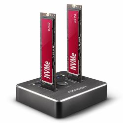 Axagon ADSA-M2C SuperSpeed USB-C 10Gbps dual M.2 NVMe dock (Axagon ADSA-M2C drev dockingstation US)