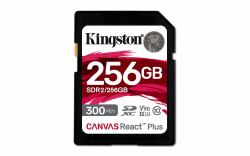Kingston Technology 256GB Canvas React Plus SDXC UHS-II 300R/260W U3 V90 for Full HD/4K/8K (SD Card 256GB Kingston SDXC React+ 300)