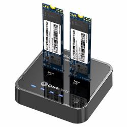 CoreParts MS-CLONER-NVME storage drive docking station Black (USB3.2 Type C [20Gpbs] M.2 - NVMe SSD cloner Docking - Station for M.2 NVMe to M.2 NVMe with Clone Function - Warranty: 12M)
