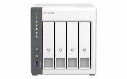 QNAP TS-433 NAS Tower ARM Cortex-A55 4 GB 0 TB QNAP QTS White (4-bay ARM 4C 2.0GHz 4x SATA 6Gb/s 3.5/2.5 4GB RAM on-board 1x GbE 1x 2.5GbE 1x USB3.2 Gen1 and 2x USB2.0)