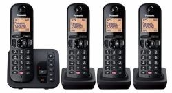 Panasonic KX-TGC264EB telephone DECT telephone Caller ID Black (PANASONIC KX-TGC264EB DECT QUAD)