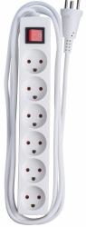 Microconnect MC-GRU0630DK power extension 3 m 6 AC outlet[s] Indoor White (Power strip 6 outlets 3m White - With ON/OF switch and child - protection SKI aftale - Warranty: 300M)