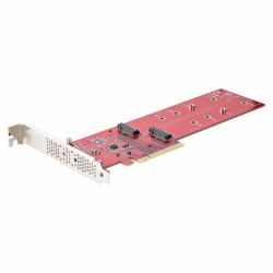 StarTech.com Dual M.2 PCIe SSD Adapter Card, PCIe x8 / x16 to Dual NVMe or AHCI M.2 SSDs, PCI Express 4.0, 7.8GBps/Drive, Bifurcation Required - Windows/Linux Compatible (PCIE M.2 ADAPTER - PCIE X8...