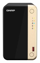 QNAP TS-264 NAS Tower Intel® Celeron® N5095 8 GB 0 TB QNAP QTS Black, Gold (QNAP TS-264 - NAS server - 2 bays - SATA 6Gb/s - RAID 0, 1, 5, 6, 10, 50, JBOD, 60 - RAM 8 GB - 2.5 Gigabit Ethernet - ...